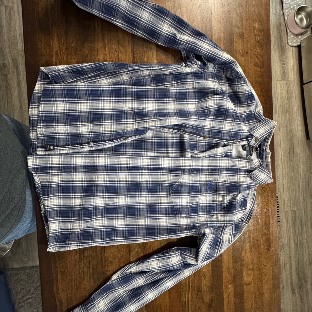 Ariat Blue and White Plaid Shirt